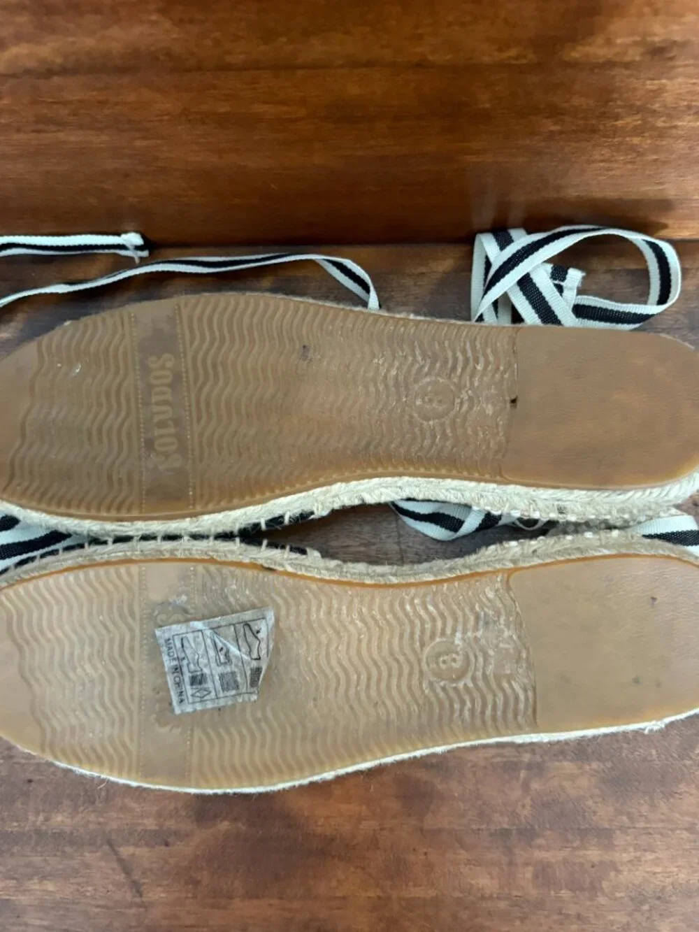 Soludos Cottagecore Black Ribbon Wrap Espadrilles Boho Chic Coastal Preppy Sz 8